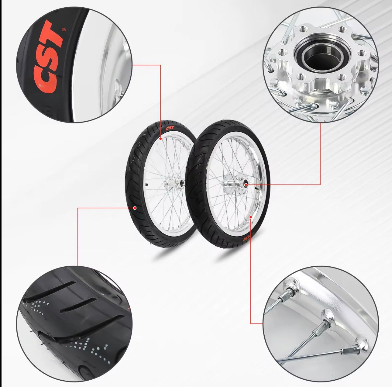 CST Surron super motos Chrome wheels